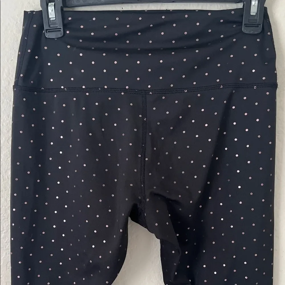 Like New! Glyder High-Waist Leggings Black with Metallic Silver dots in Size S